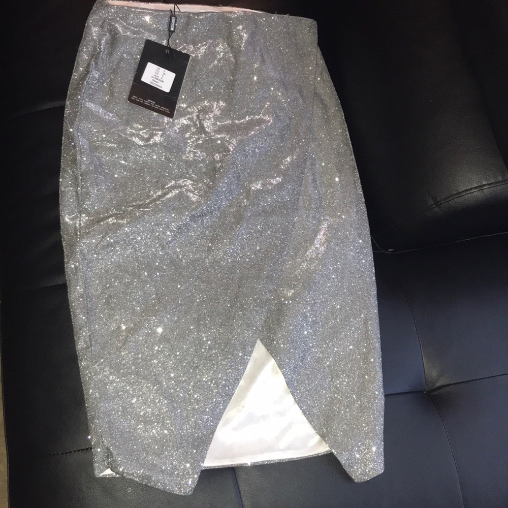 Gray glitter skirt